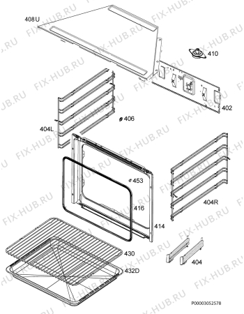 Взрыв-схема плиты (духовки) Electrolux EOB2430AOX - Схема узла Oven